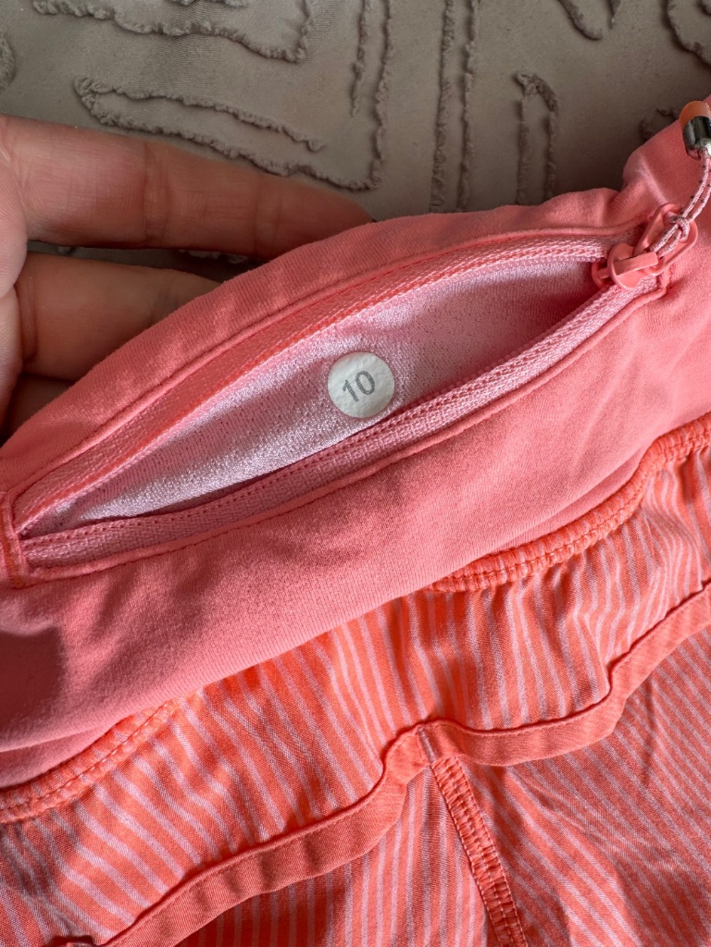 Lululemon Run Speed Shorts Stripped Orange Size 10 Lined